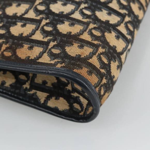 Christian Dior Trotter Canvas Shoulder Bag Navy Gold Auth ep6208 - Picture 13 of 16